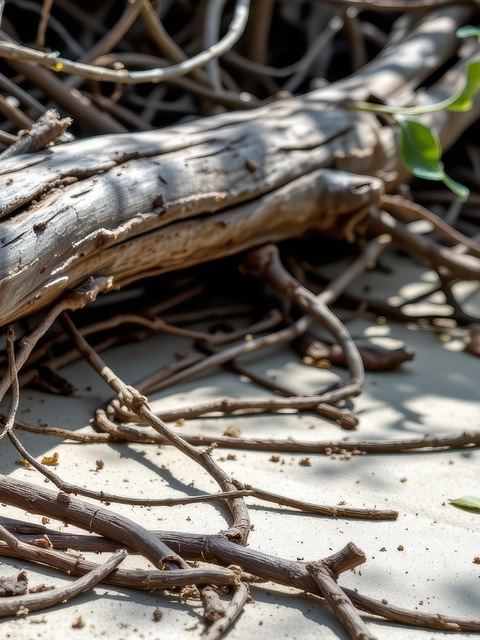 Nokrita koka zars stiprā vējā